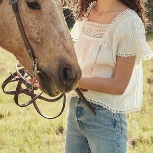 Doen Ginger Top in Sea Salt Size S
